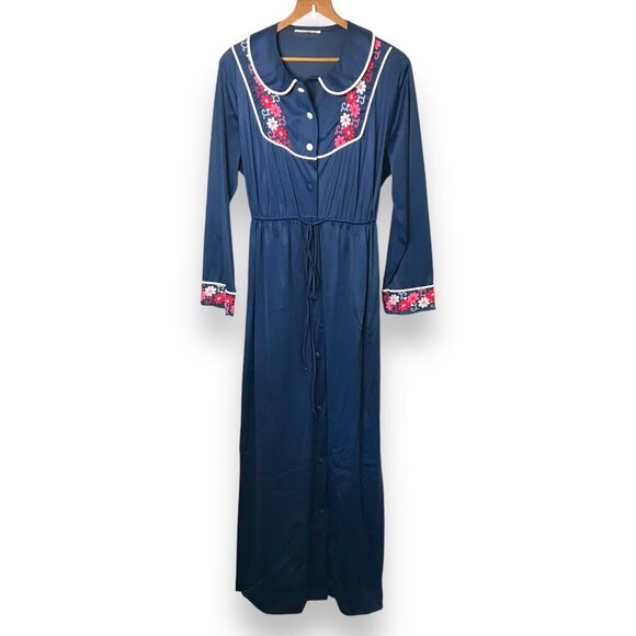 Vintage JC Penny Women's Original Retro Floral Polyester Sleepwear Robe - Picture 4 of 11